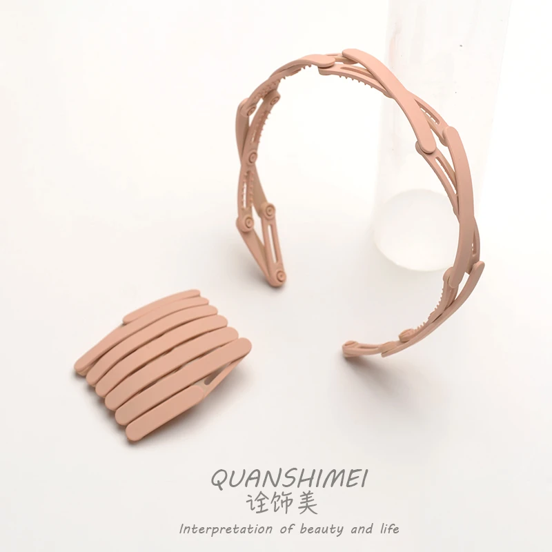 可折叠收缩发箍简约隐形发夹碎发整理固定刘海发卡后脑勺发梳盘发