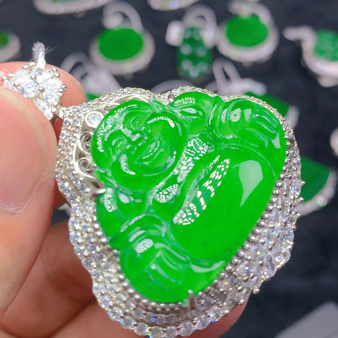 翡翠银S925镶嵌颈饰我