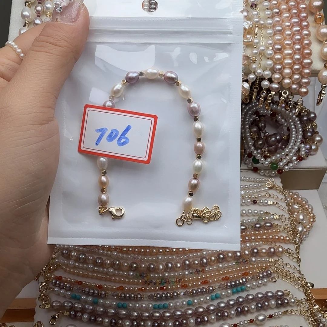 银S925镶嵌手绳淡水珍珠