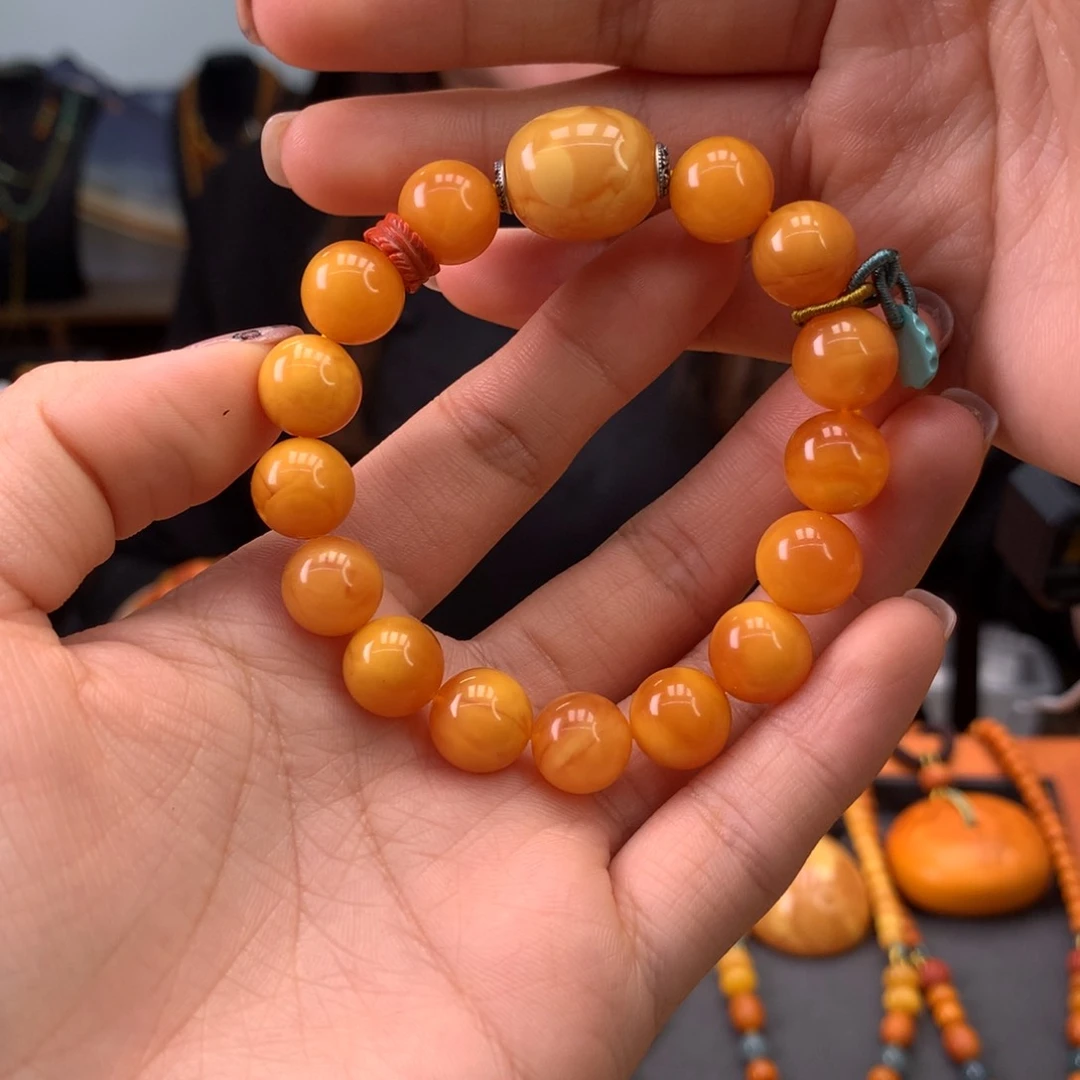 蜜蜡手串未镶嵌天然