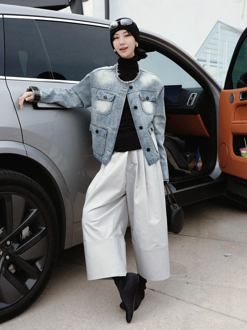 TT设计师【初见月】日系高级感复古腔调水洗牛仔外套TT190834