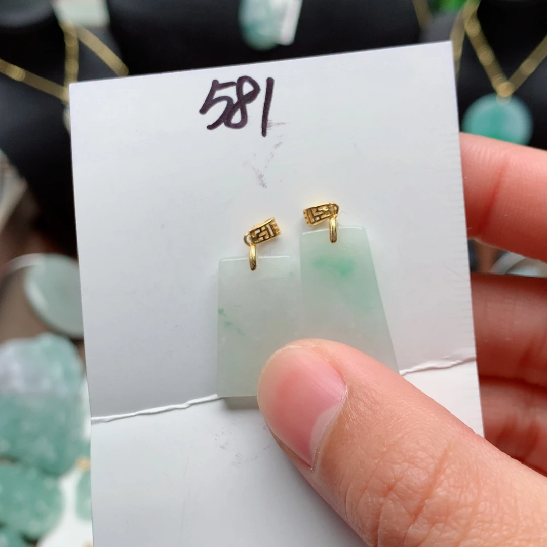 翡翠颈饰银S925镀金镶嵌吊坠