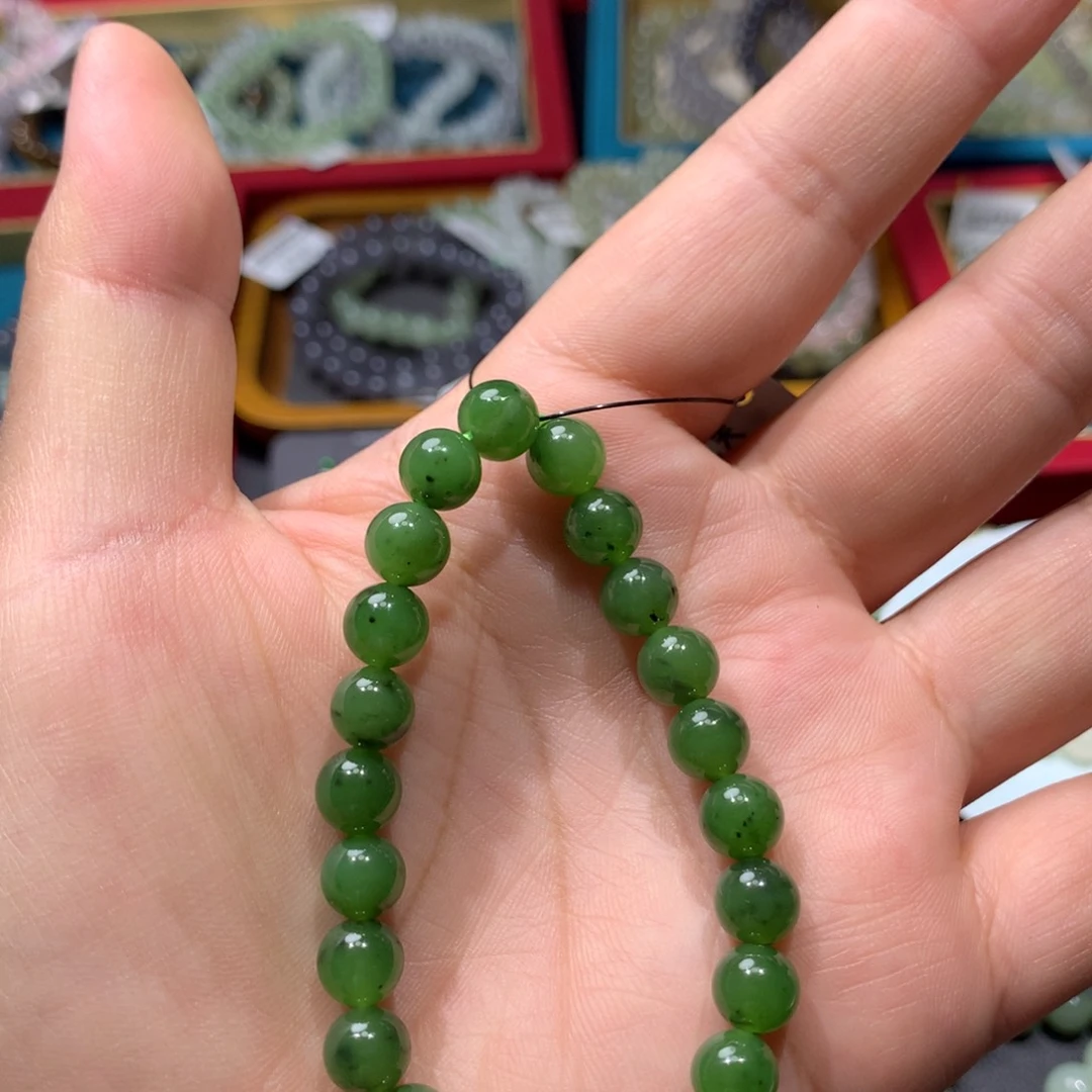 未镶嵌手串和田玉卡8碧玉