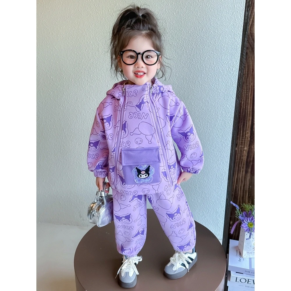 童装女童春装儿童2025新款洋气休闲卫衣儿秋外套时髦女宝宝两件套