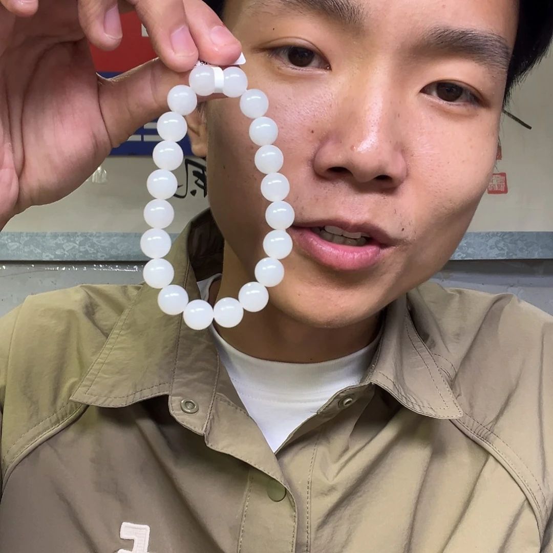 和田玉未镶嵌颈饰多样性羊脂玉手串卡10货头