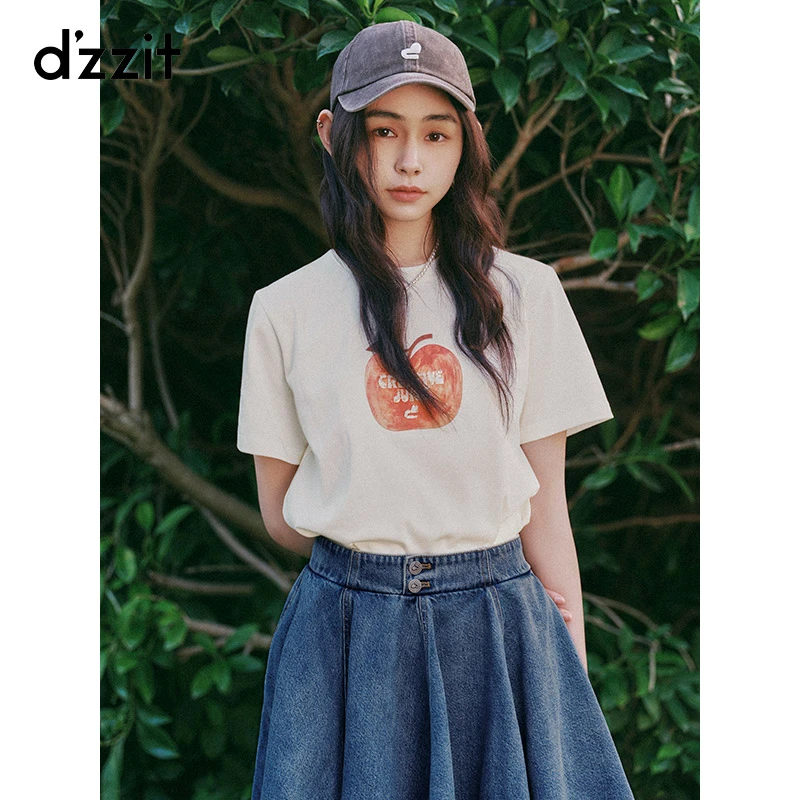 【商场同款】dzzit地素短袖T恤夏季水果印花上衣女3J2B3149B