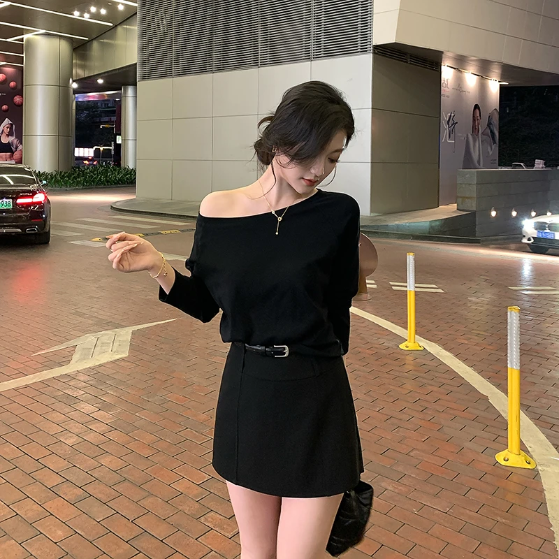 林关关 【别具一格】黑色裤裙外穿短裤女春西装裤2025新款显瘦裤子