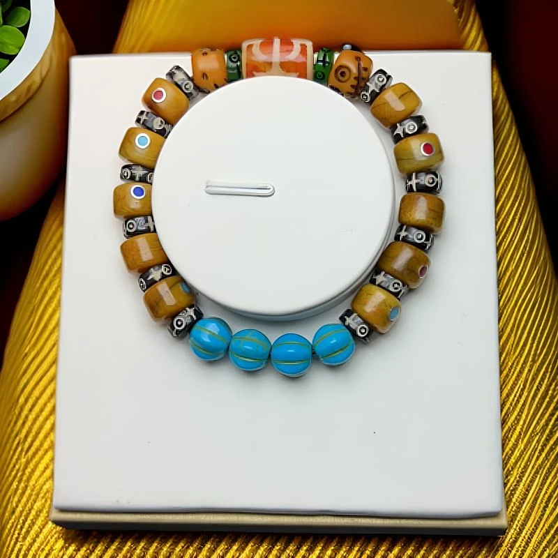 非金属珐琅手链 藏传，珐琅大虎G手链