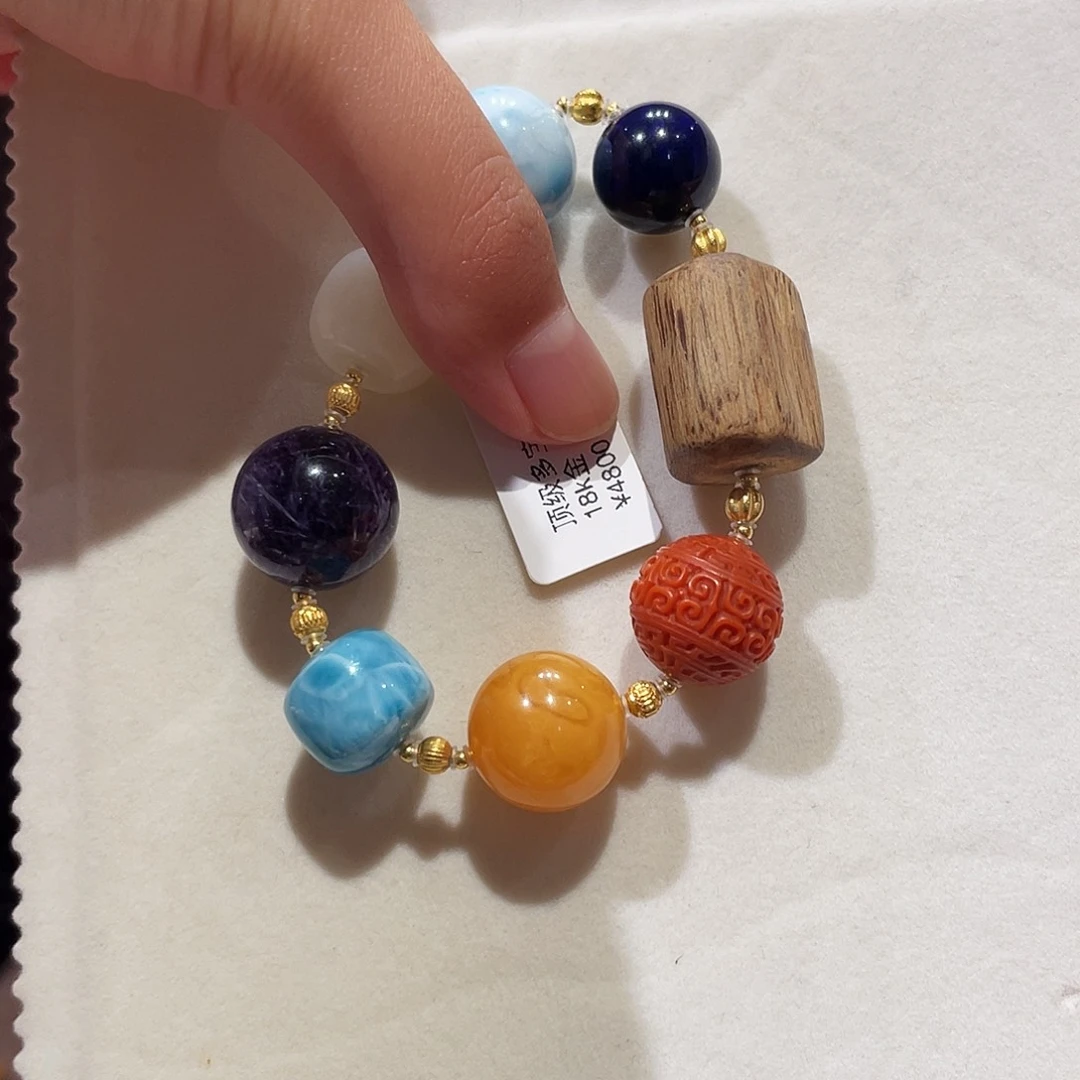 针钠钙石（海纹石）未镶嵌手串海纹石
