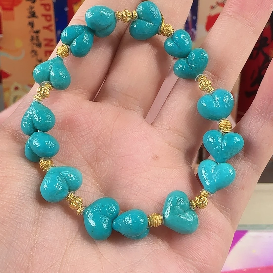 绿松石18K金镶嵌珠宝奇石