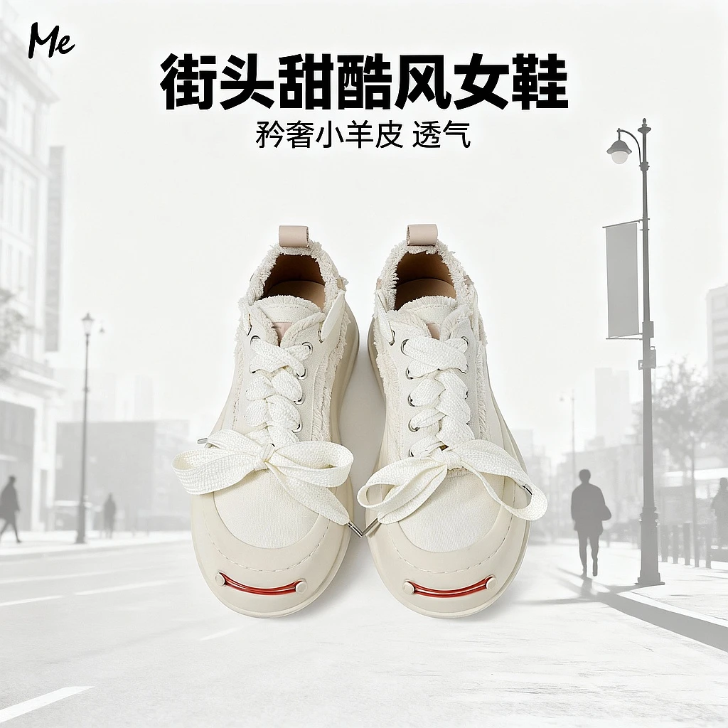 ME【流苏穿绳厚底鞋】矜奢小羊皮厚底增高流苏百搭时尚鞋子MESA3382