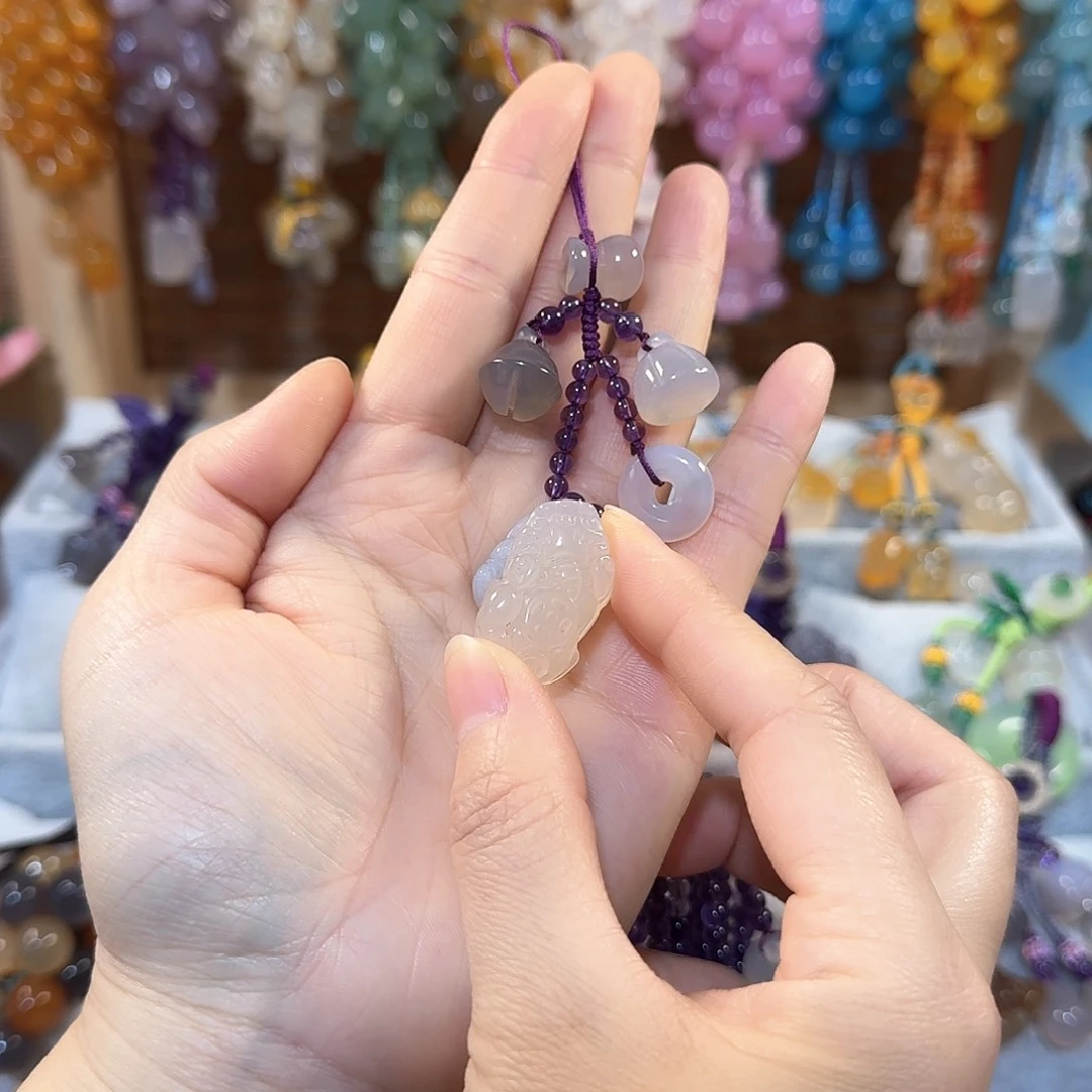 玛瑙/玉髓手机挂件未镶嵌