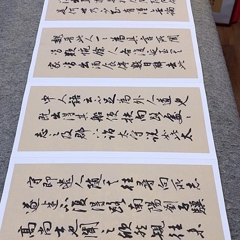 扇子文*山桃花源记行书册页作品