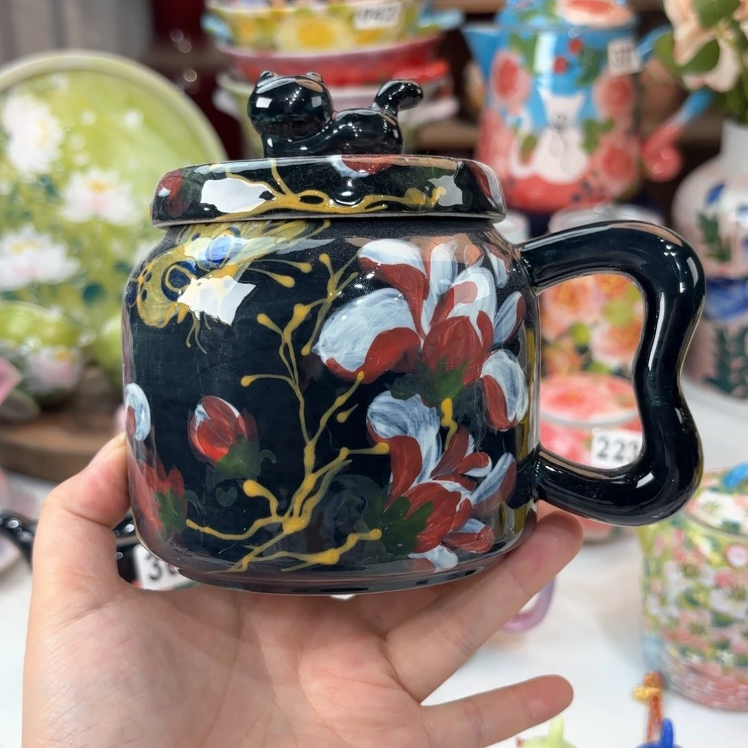 景德镇手绘高温釉下彩陶瓷茶具