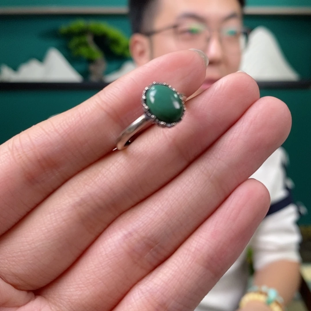 绿松石银S925镶嵌珠宝奇石74