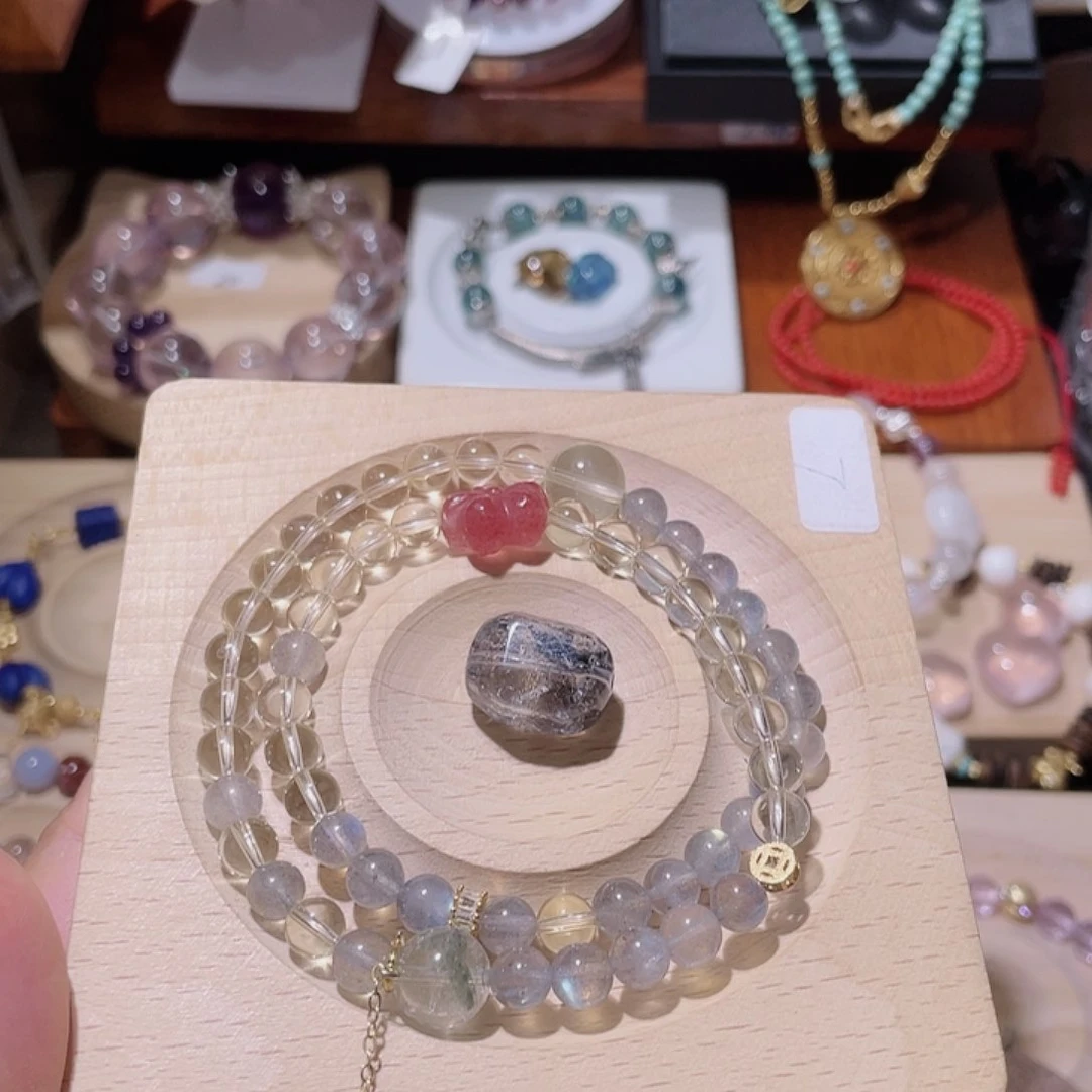 水晶手链未镶嵌喵*～黄水灰月光