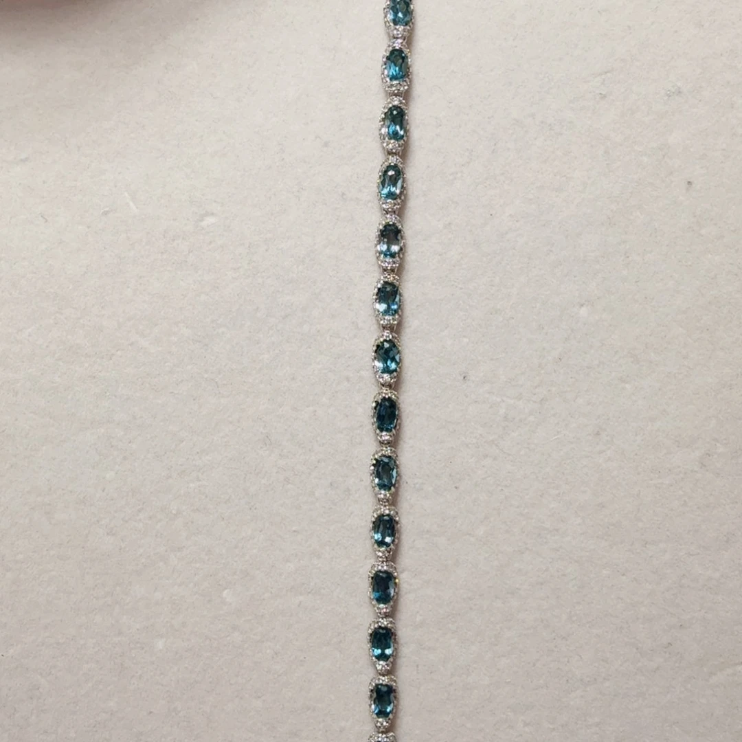 海蓝宝石戒圈银S925镶嵌