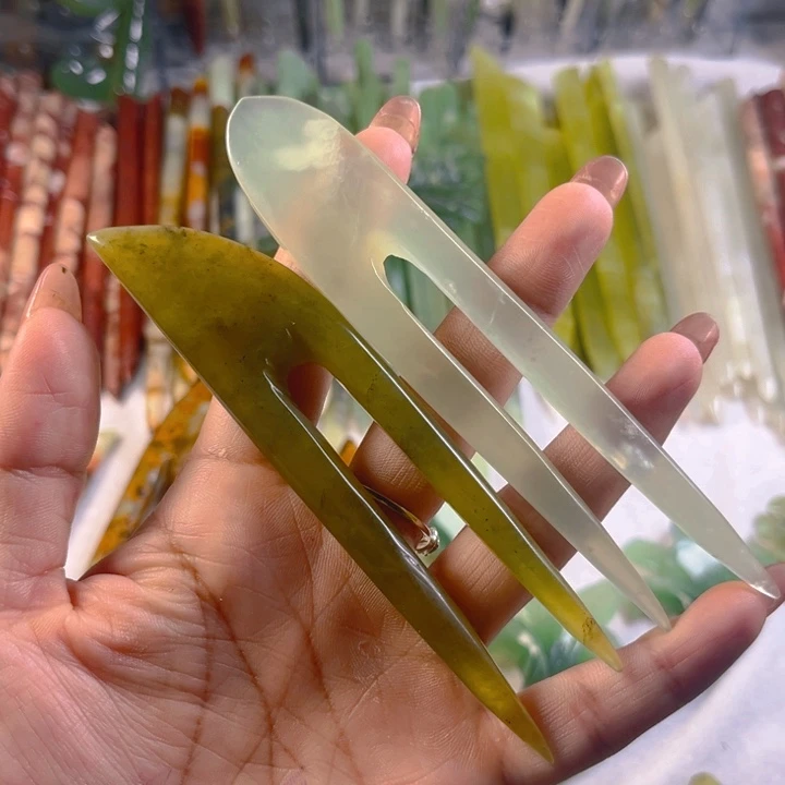 未镶嵌蛇纹石玉发簪