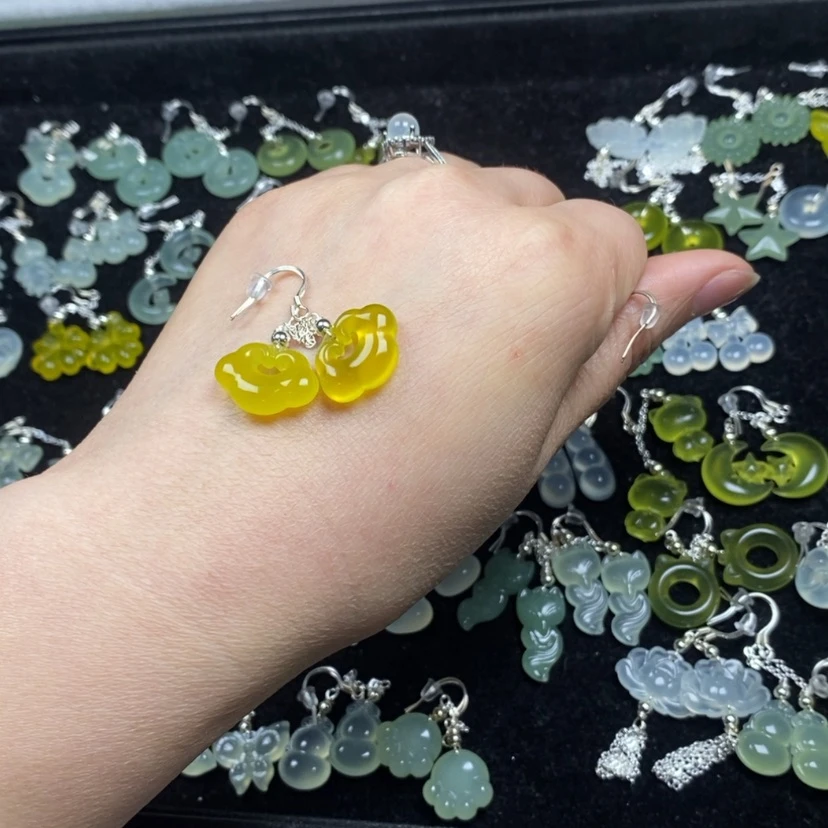 【闪购商品】蛇纹石玉挂件耳饰耳环项链未镶嵌暄***节