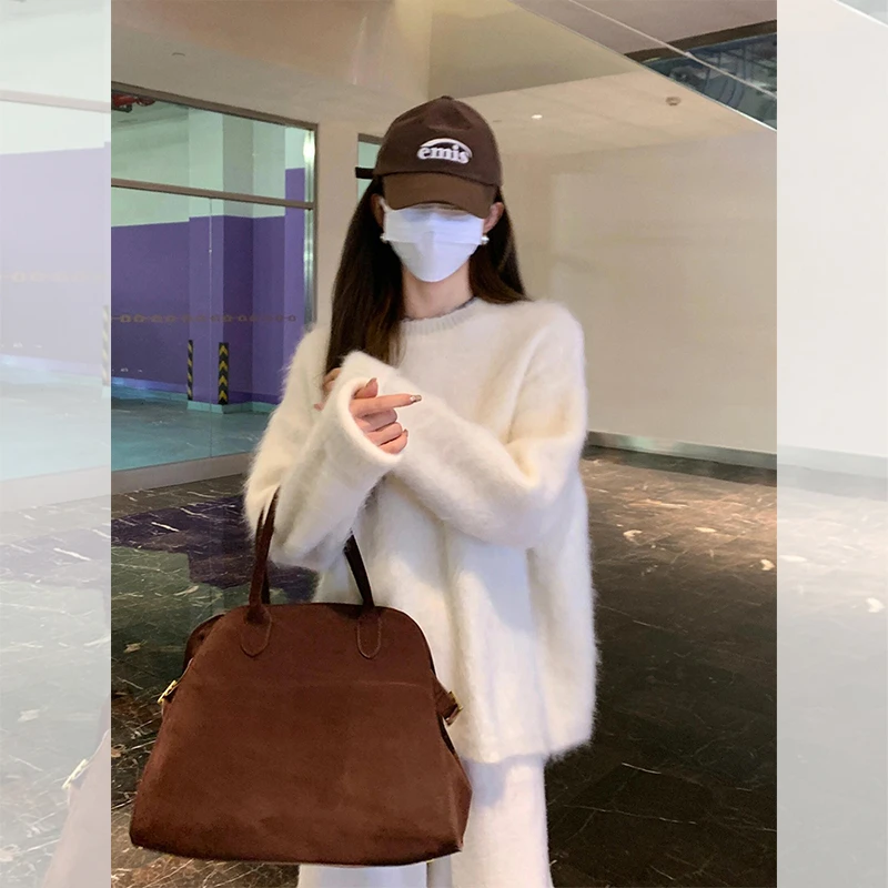 别致独特漂亮小衫外出新款毛衣加厚针织衫毛毛上衣女装韩系秋冬季