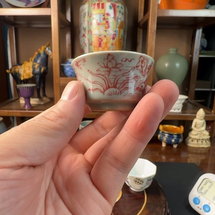 酒***杯粉彩八方来财主人杯子