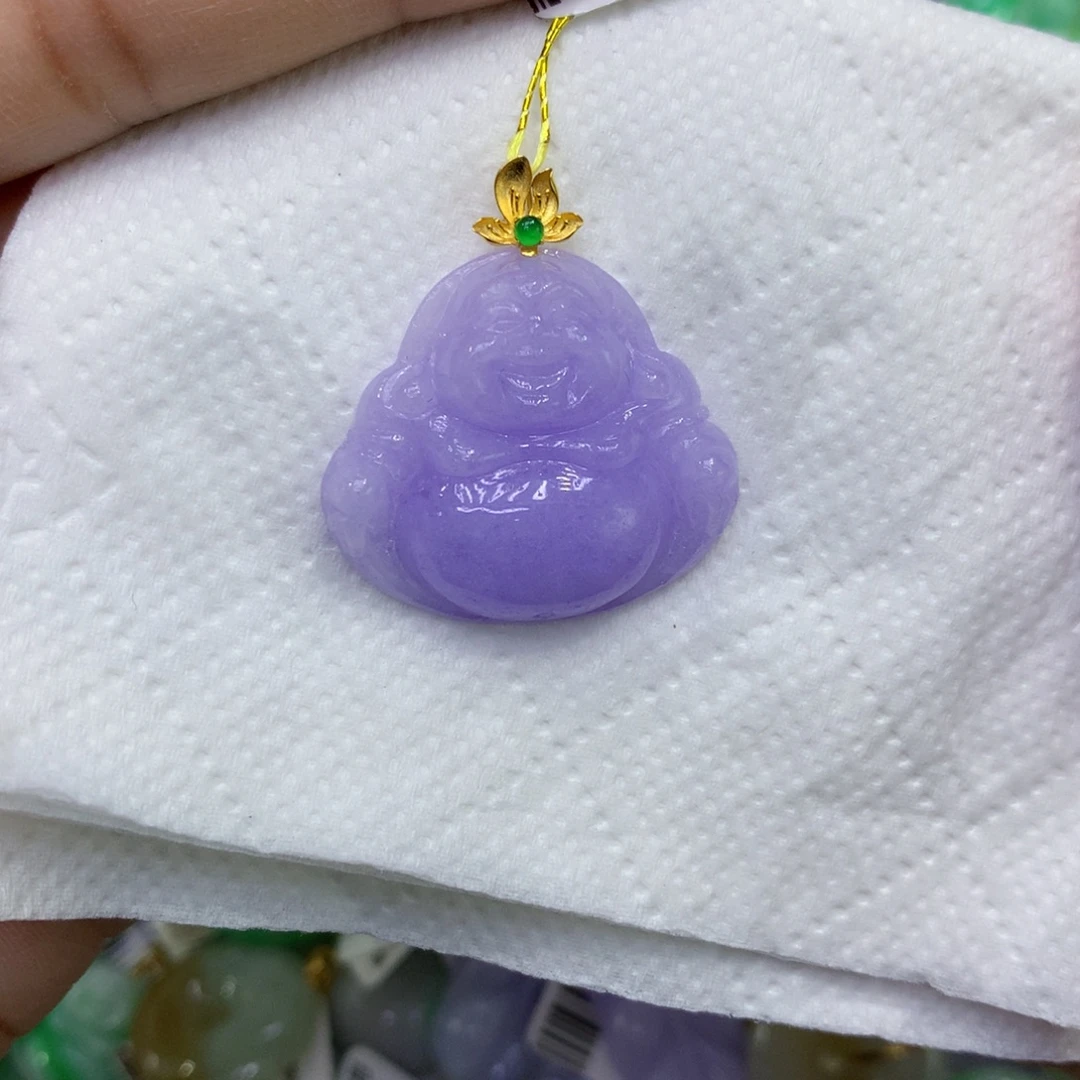 *****翡翠18K金镶嵌颈饰