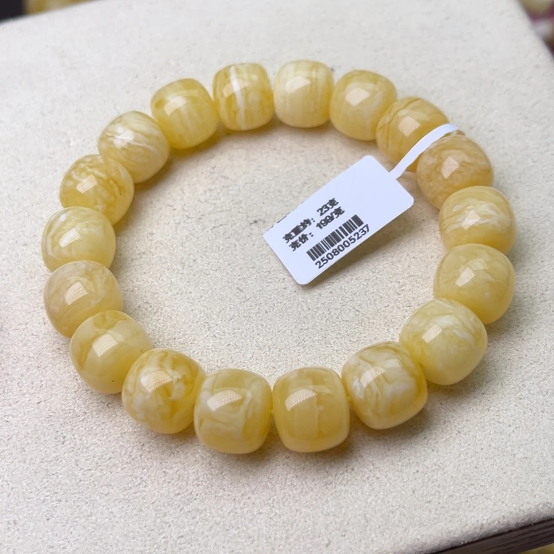 手链蜜蜡未镶嵌12.8精工老型白蜡虎皮纹千层雪毕业级