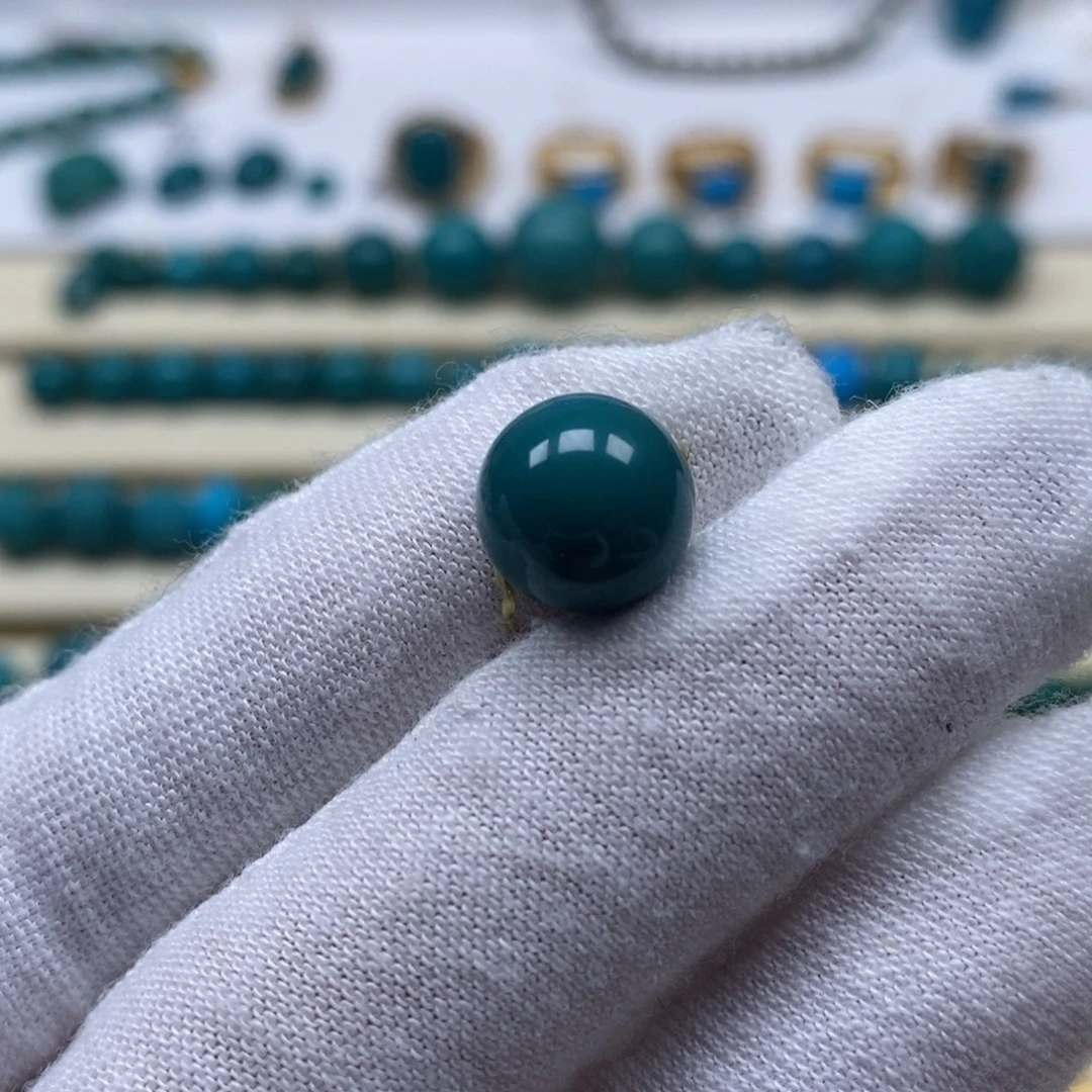 绿松石未镶嵌珠宝奇石精品圆珠10.3mm