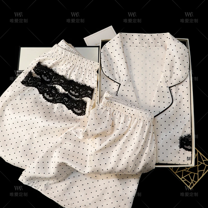 真丝睡衣女【礼盒装】100%桑蚕丝三件套夏季家居服送闺蜜生日礼物