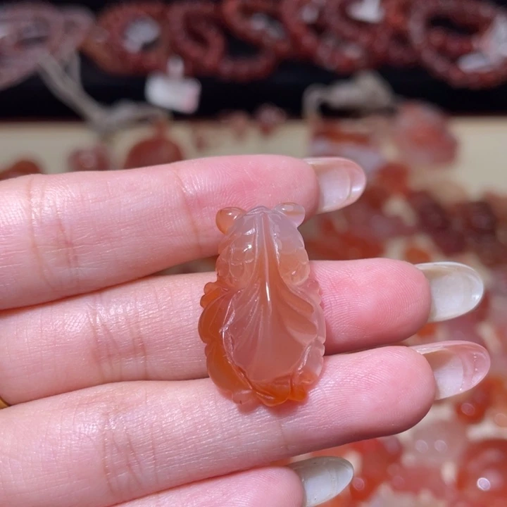 南红玛瑙金鱼打孔备注未镶嵌704