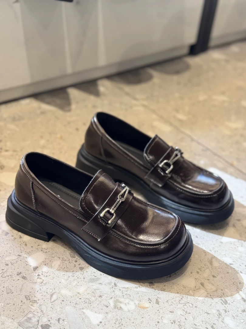 文艺风时尚百搭乐福鞋平底秀气好穿软底软面1106-506复古真皮