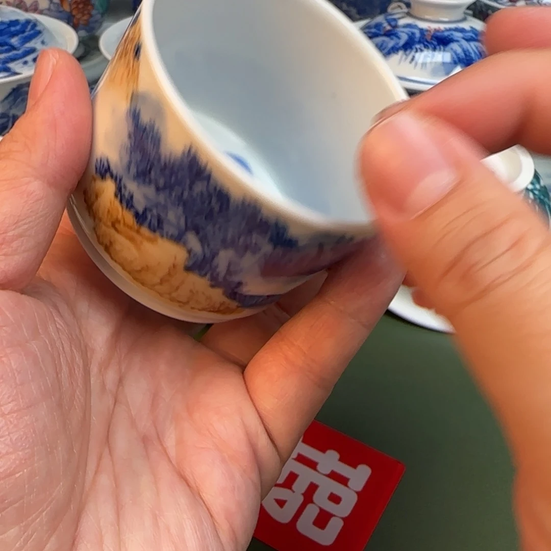 陶抖音闪购纯手工手绘6釉裂
