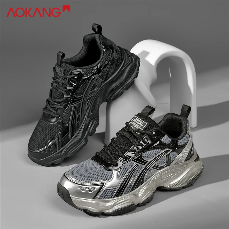 Aokang/奥康2025时尚百搭耐磨增高潮流45大码休闲四季情侣老爹鞋