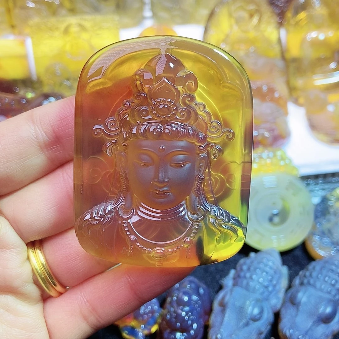 琥珀颈饰未镶嵌观音47
