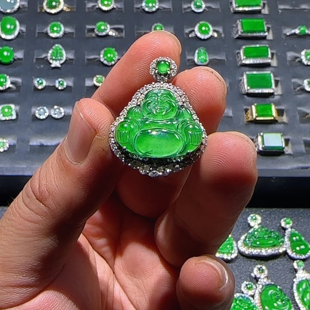 翡翠银S925镶嵌颈饰