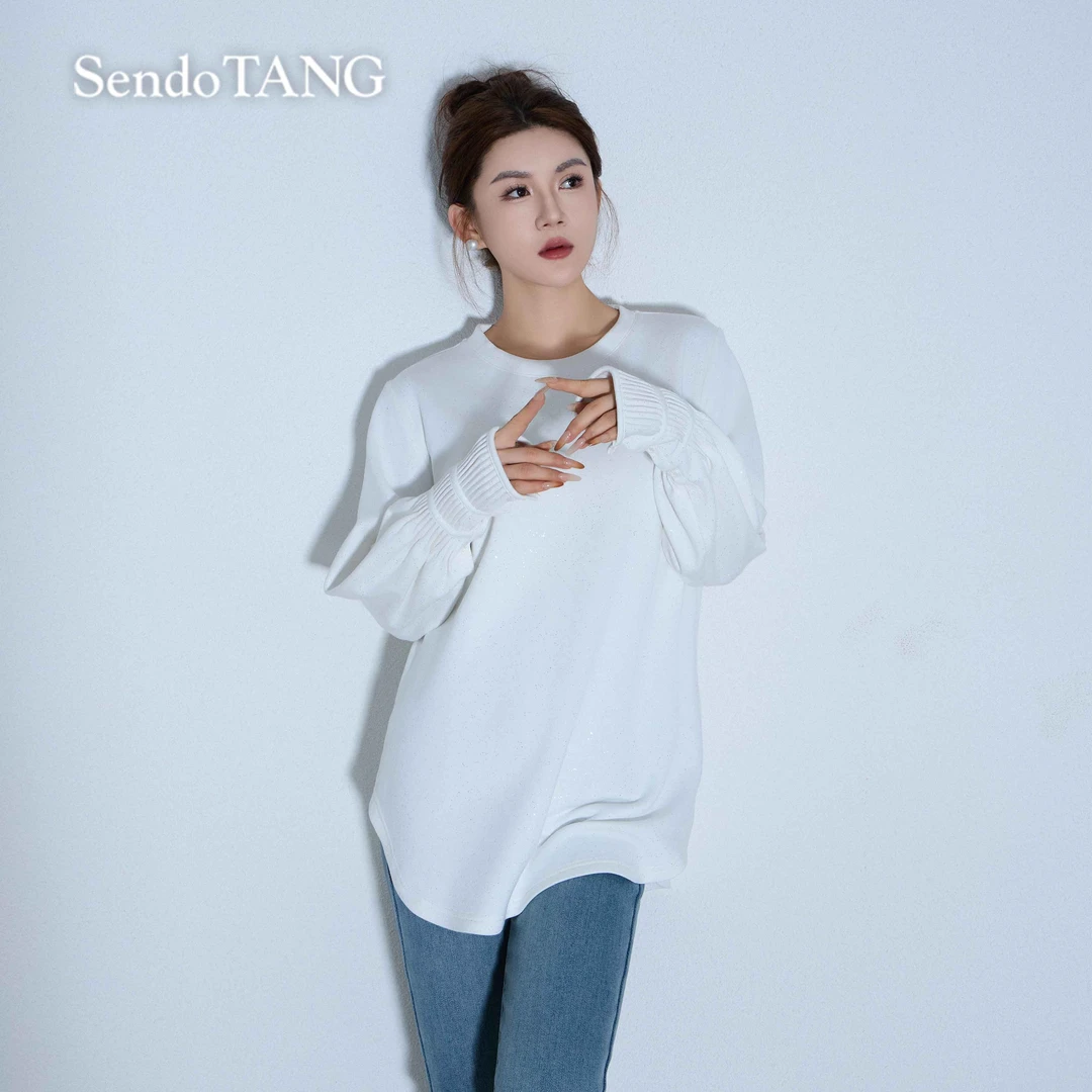 袖口有亮点【观雪】胖多女装时尚新款气质时尚百搭高级感上衣