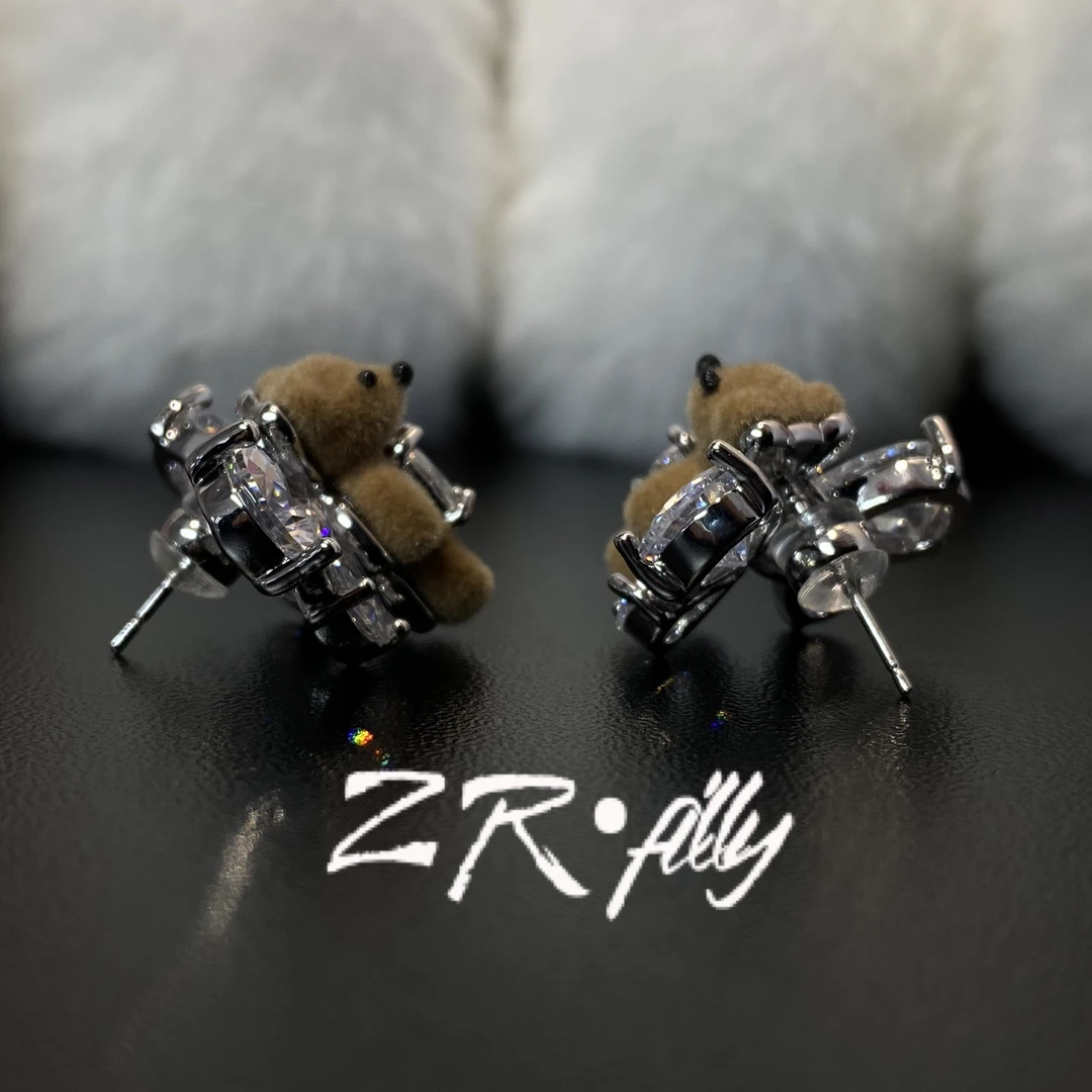 铜合金合成锆石耳饰 小时尚个性耳钉2902