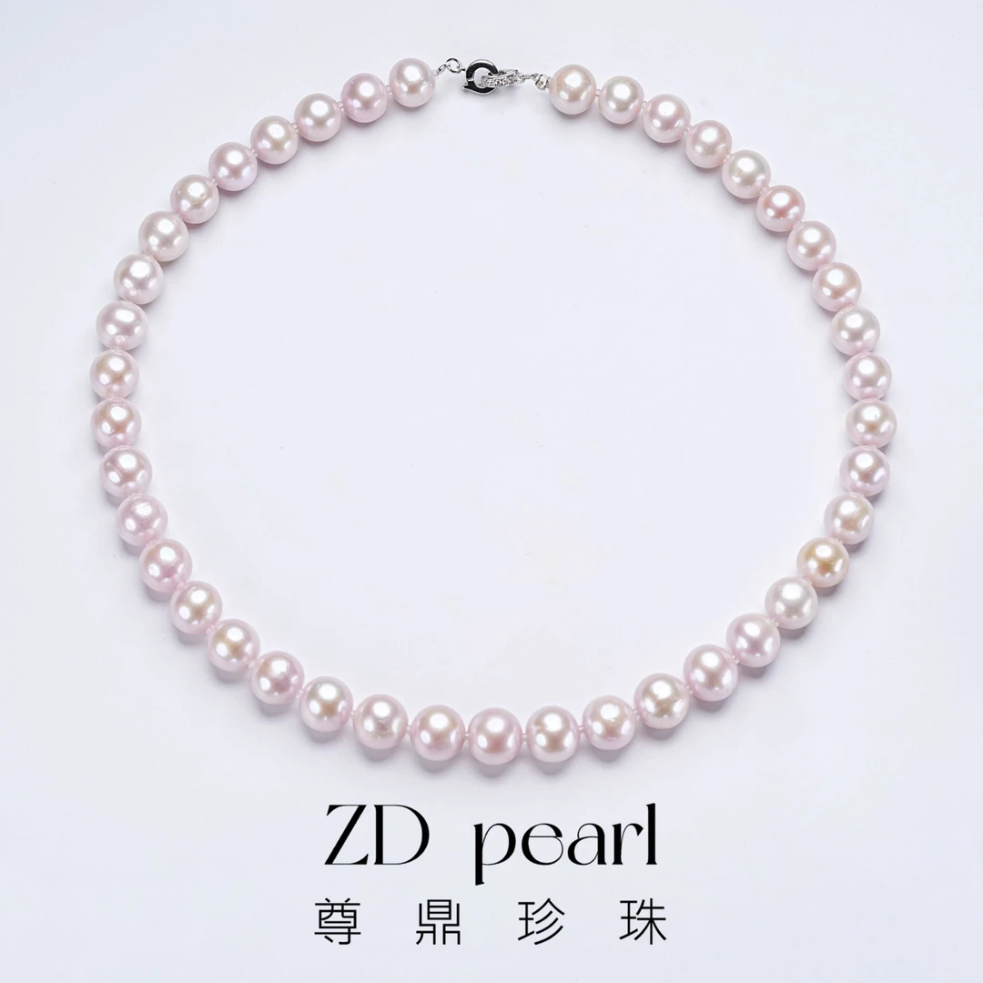 尊鼎珍珠-《花间晴》S925银淡水珍珠曼塔项链-9-10mm  RS