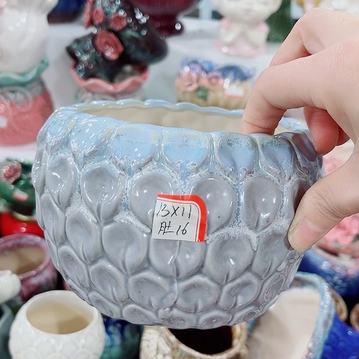 有孔。多肉陶瓷花盆满10元包邮