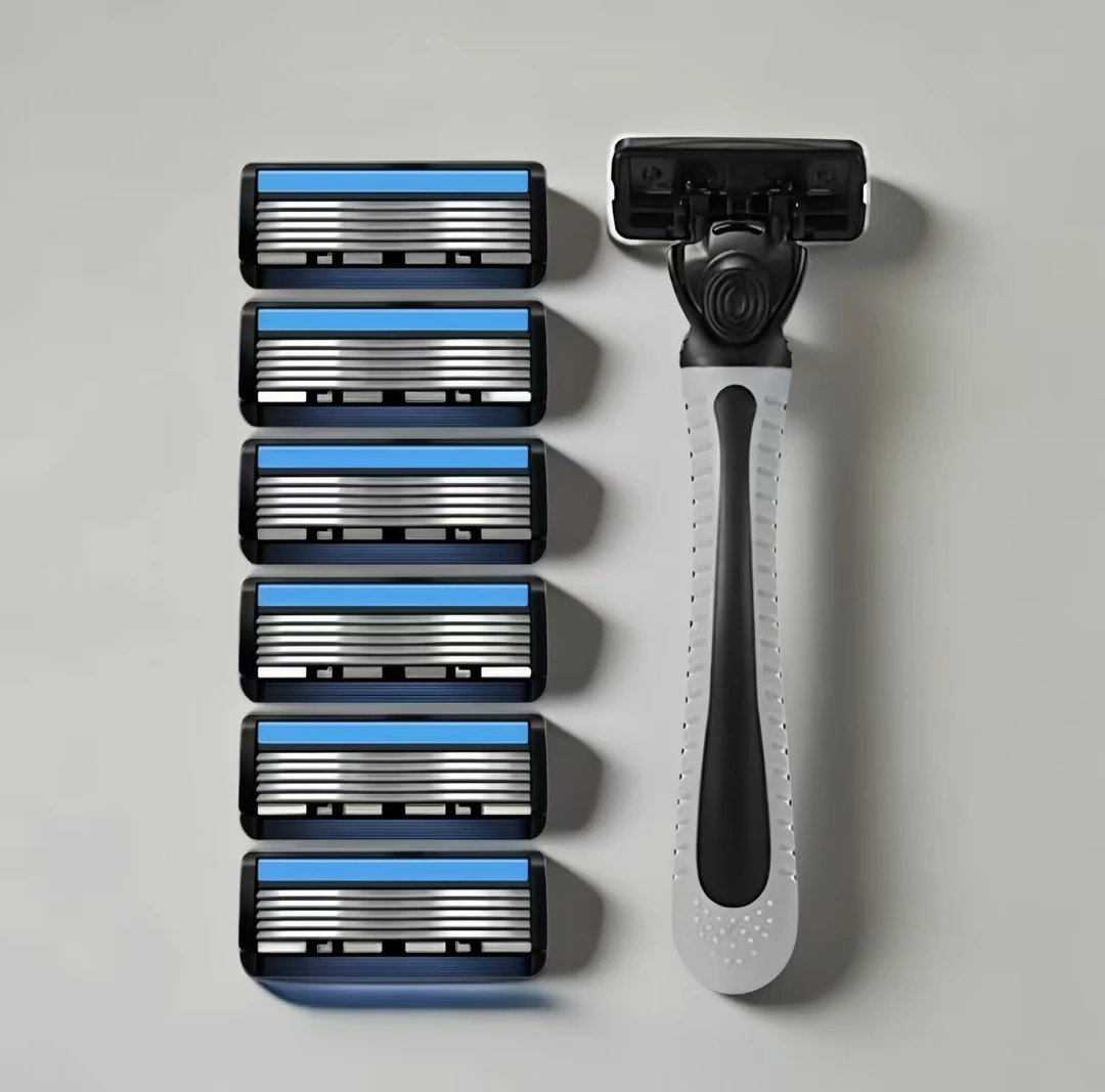 吉利通用】进口6层刀片剃须刀刮胡刀手动男士六层刀头胡子刀刮脸刀