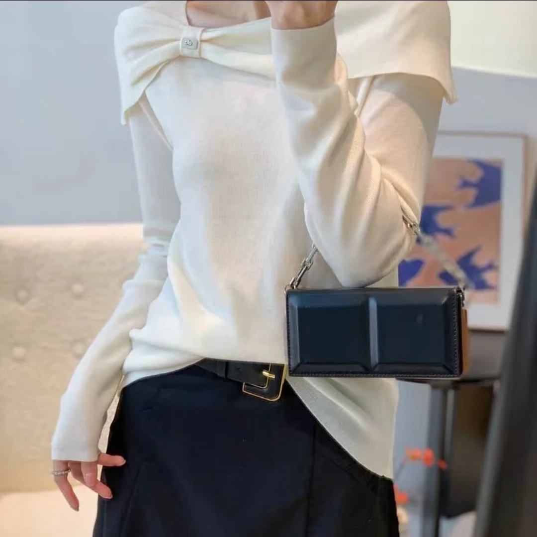 秋款蝴蝶结打底衫秋冬