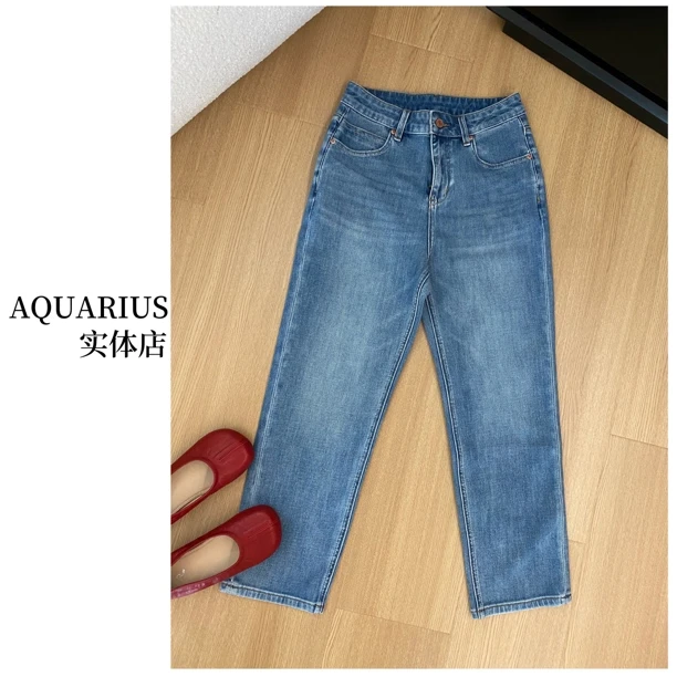 【AQUARIUS 】(牛奶法棍)显瘦直筒法棍牛仔裤6509