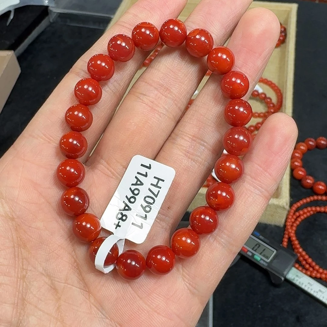 &***&南红玛瑙未镶嵌手链原矿南红手串8mm➕高品质瓦西车厘子