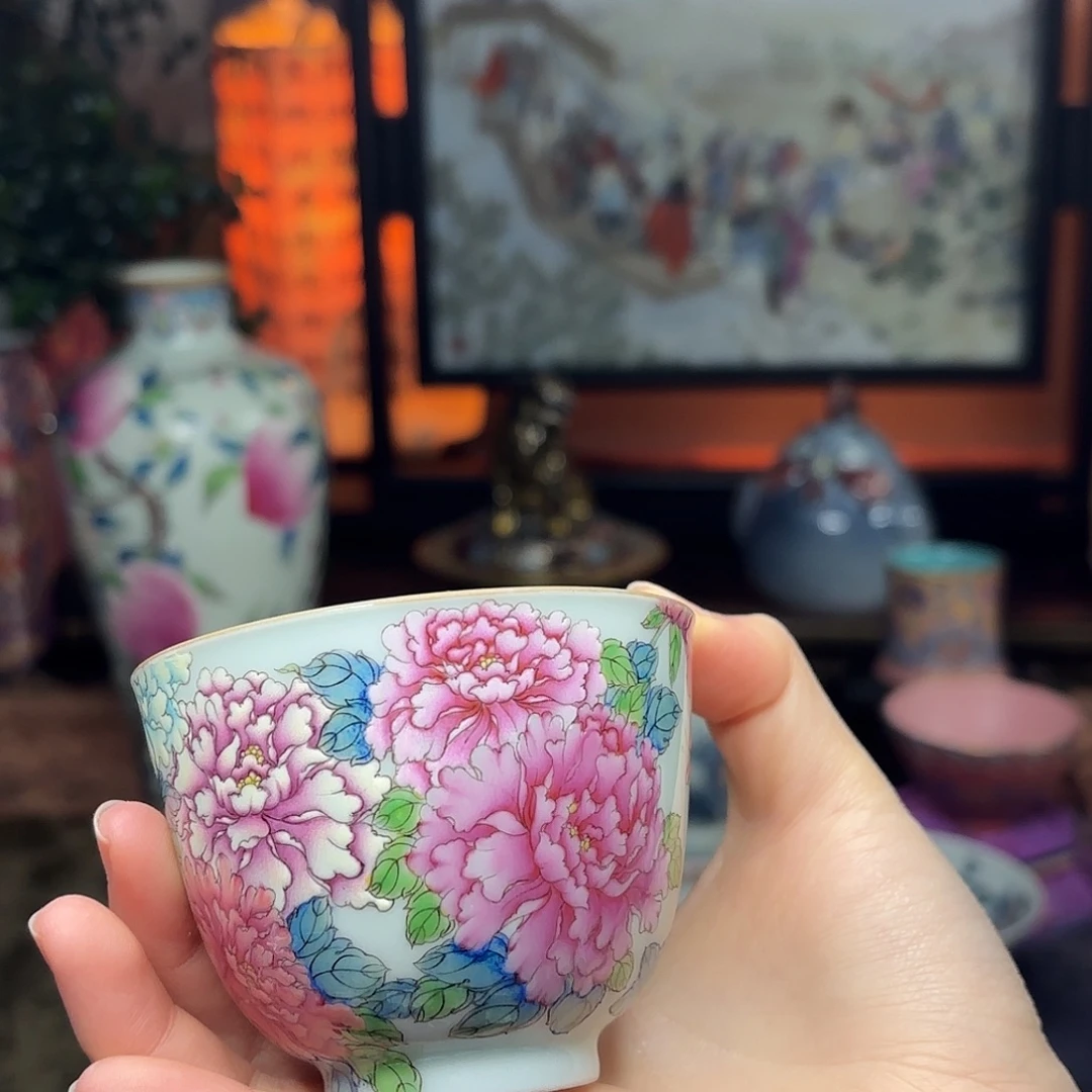 陶精工粉彩主人杯130cc