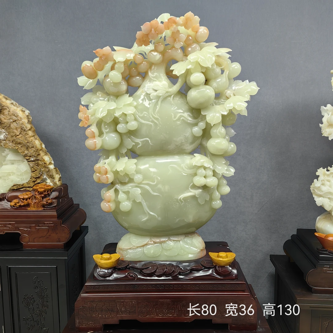 福禄双至多子多福手工雕刻客厅玄关公司茶室家居装饰乔迁送礼创意