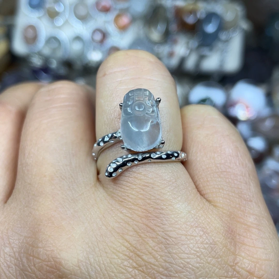 【闪购商品】银S925镶嵌珠宝半成品水晶戒指