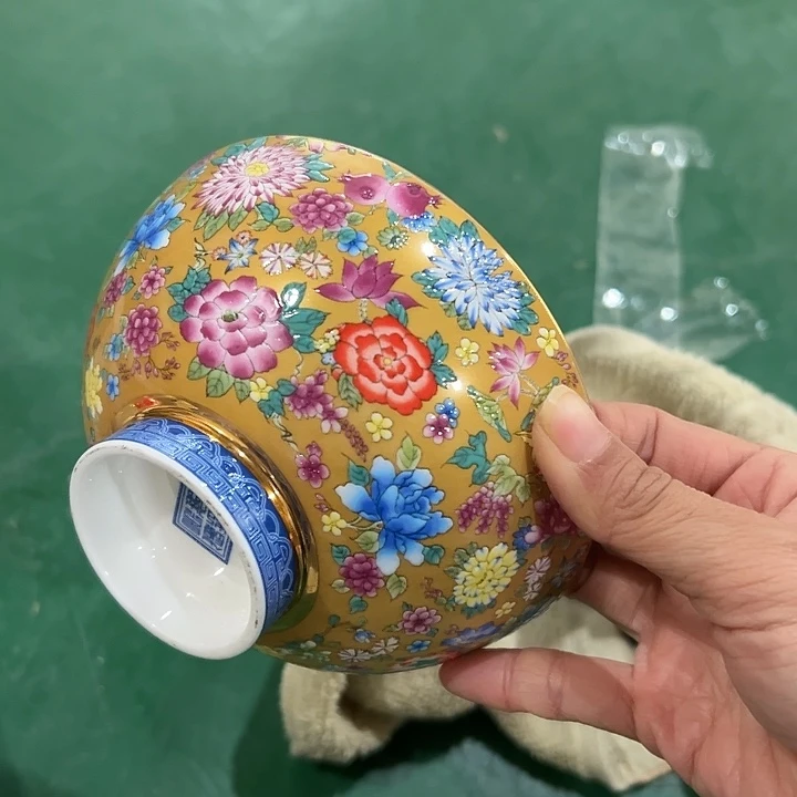 赞***英搪瓷瑕疵珐琅彩5寸碗