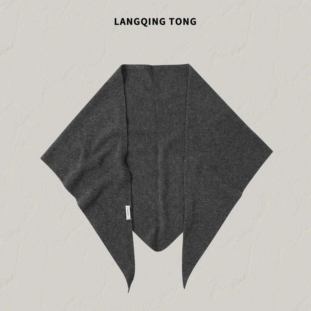 LANGQING 羊毛针织百搭三角披肩丝巾46430#