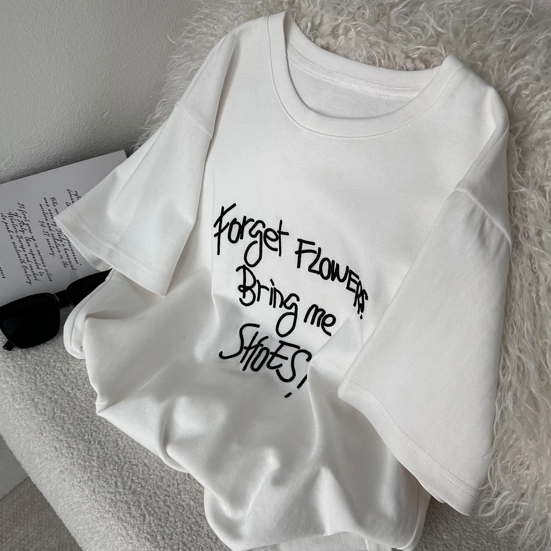 春夏绝美绣花短袖T恤ZM6685