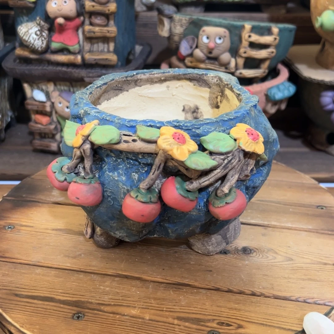 红陶嘻哈多肉花盆